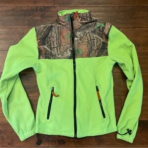 Green and Camouflage Fleece Jacket youth size 10/12